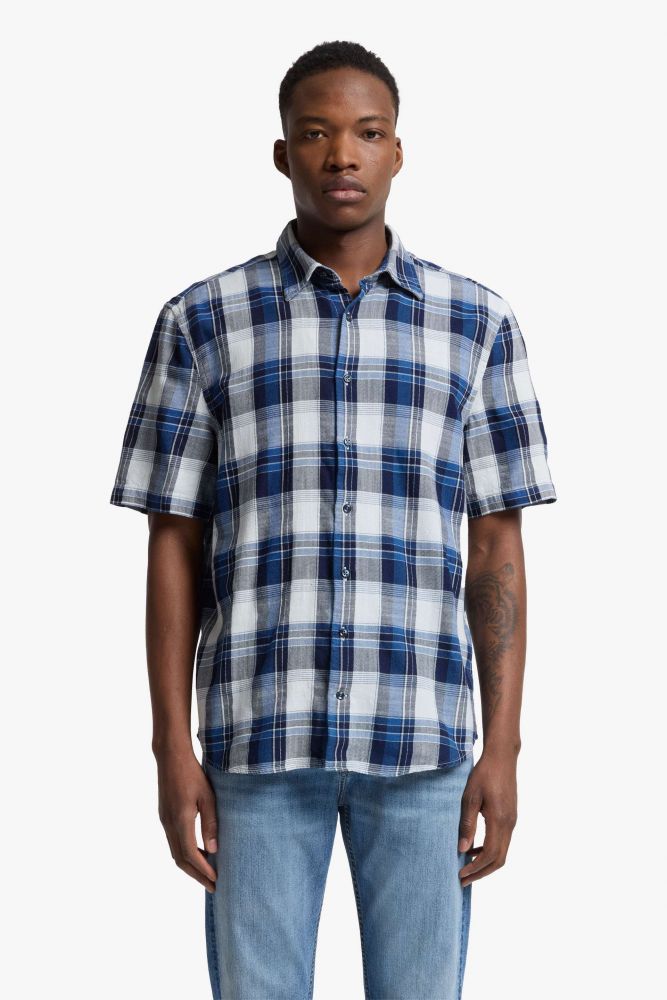 SS Regular Shirt Indigo Check