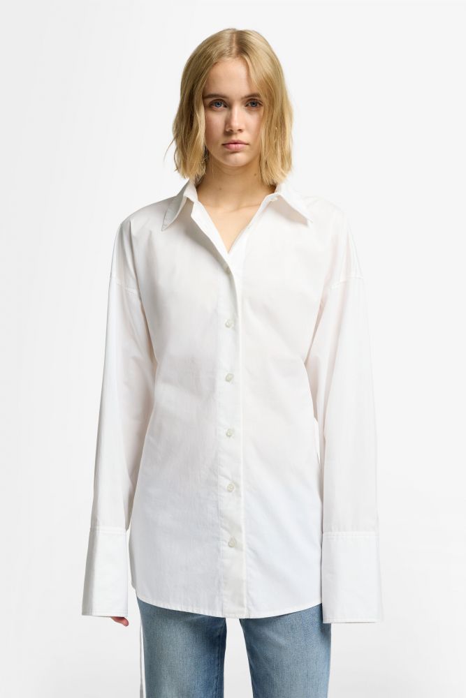 Open Back Shirt Popeline White