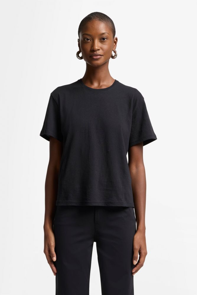 SS Crew Neck Tee Linen Black