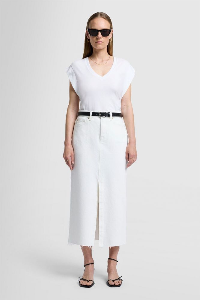 Kellie Skirt Colored Mankind With Raw Cut Vintage White