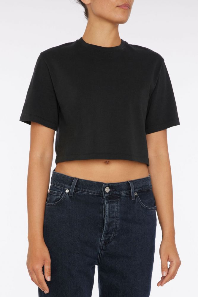 Cropped Tee Cotton Black
