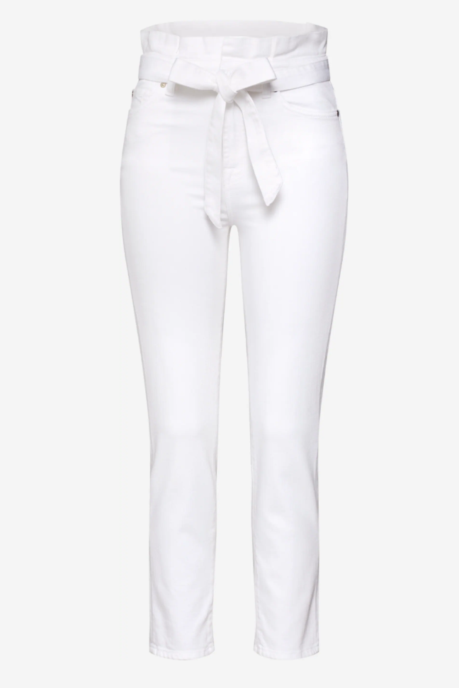 Slim Paperbag Pant Pure White