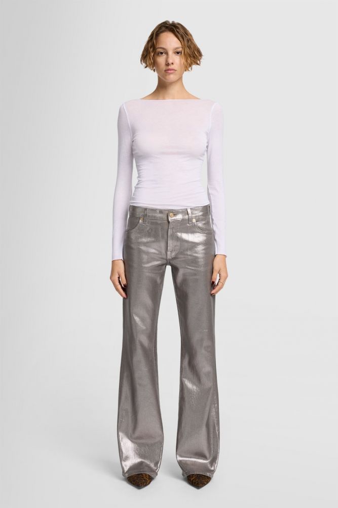 Spencer Flare Coated Champagne Yellow